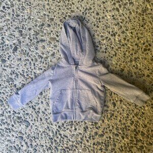 Primary Heather Gray Grey Baby Zip Hoodie Sweatshirt Size 12 - 18 Months